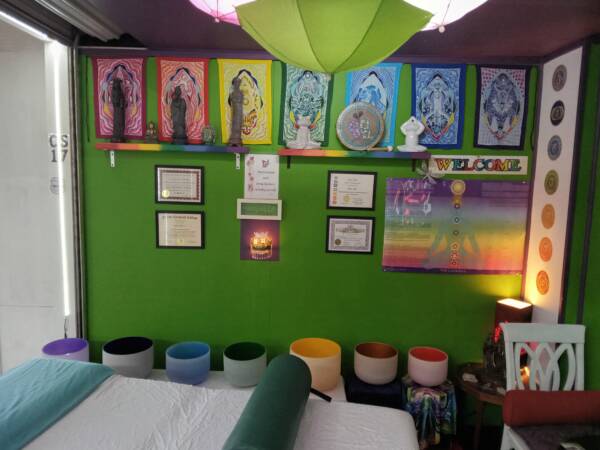 Crystal singing bowls and vibrational healing tools at Sassy Fae